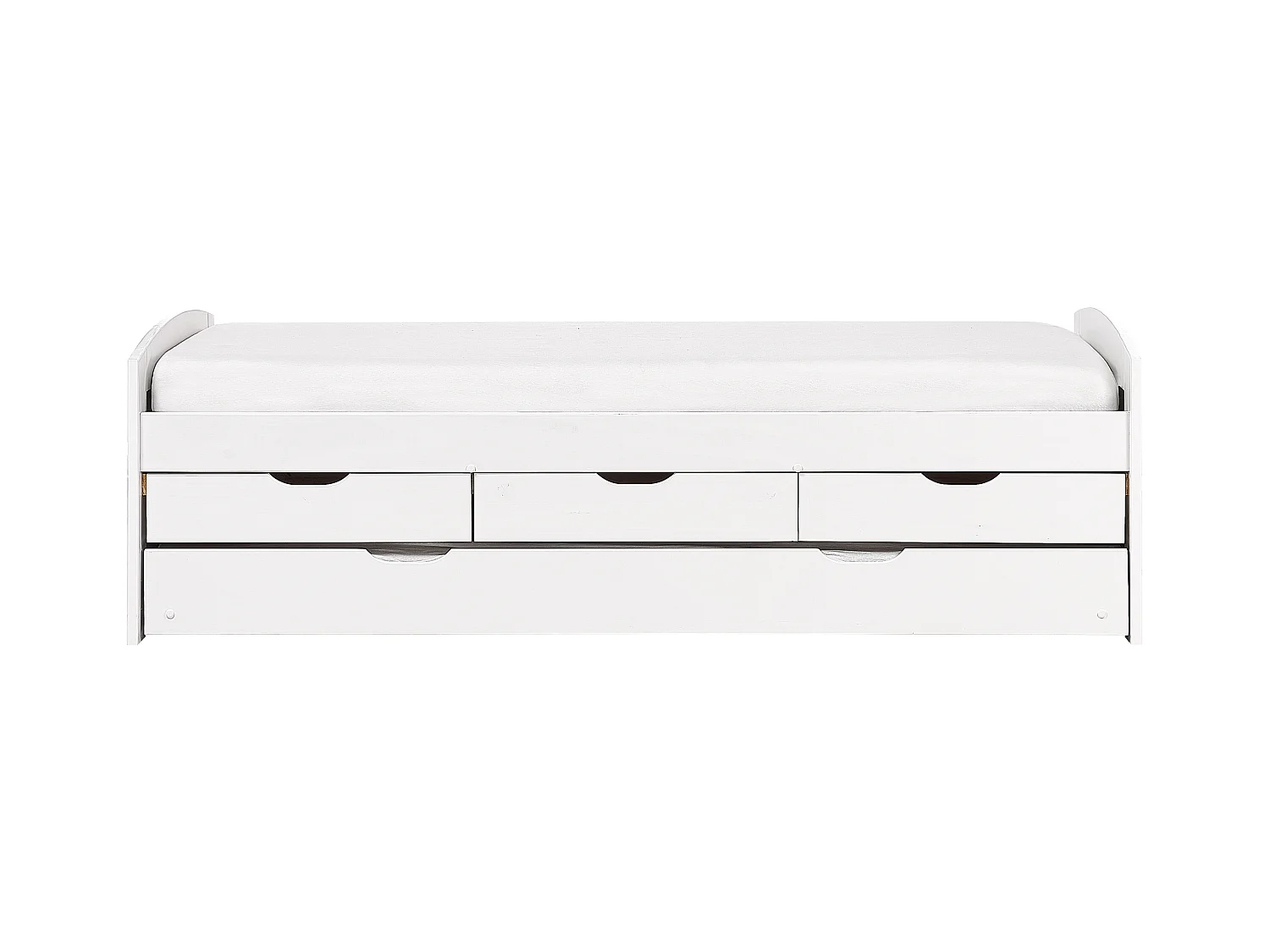 Lit gigogne Bois de pin PETIVILLE 90 x 200 cm Blanc