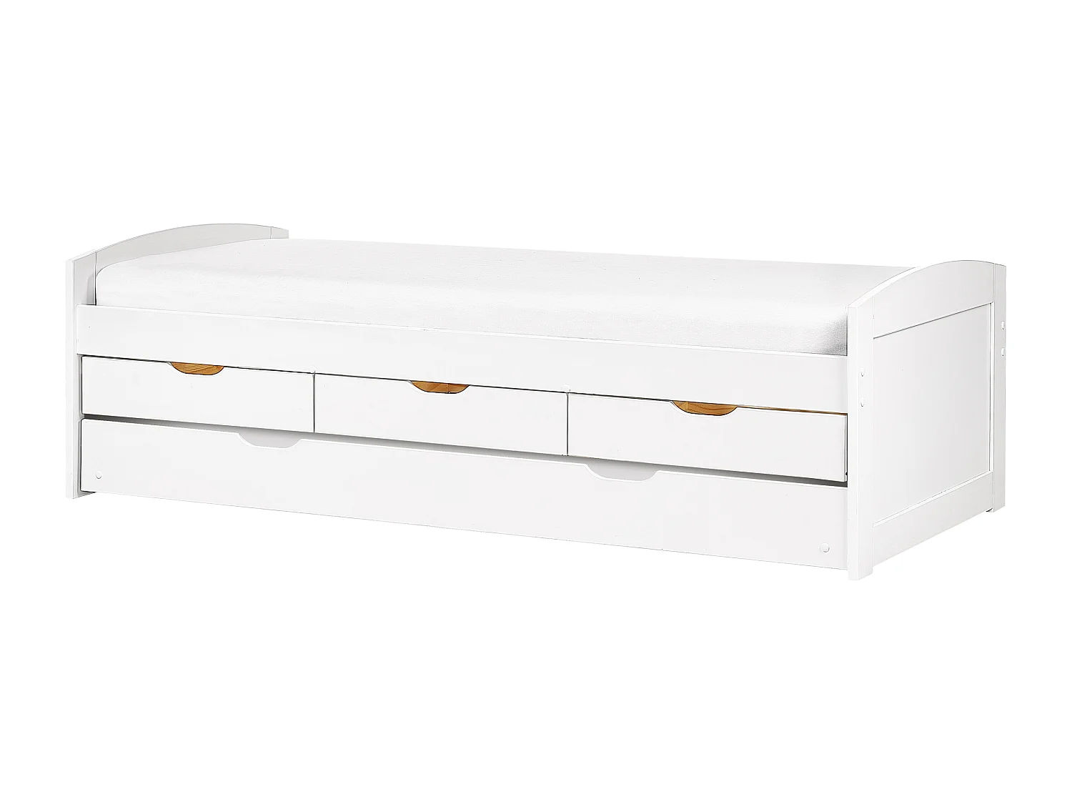 Lit gigogne Bois de pin PETIVILLE 90 x 200 cm Blanc