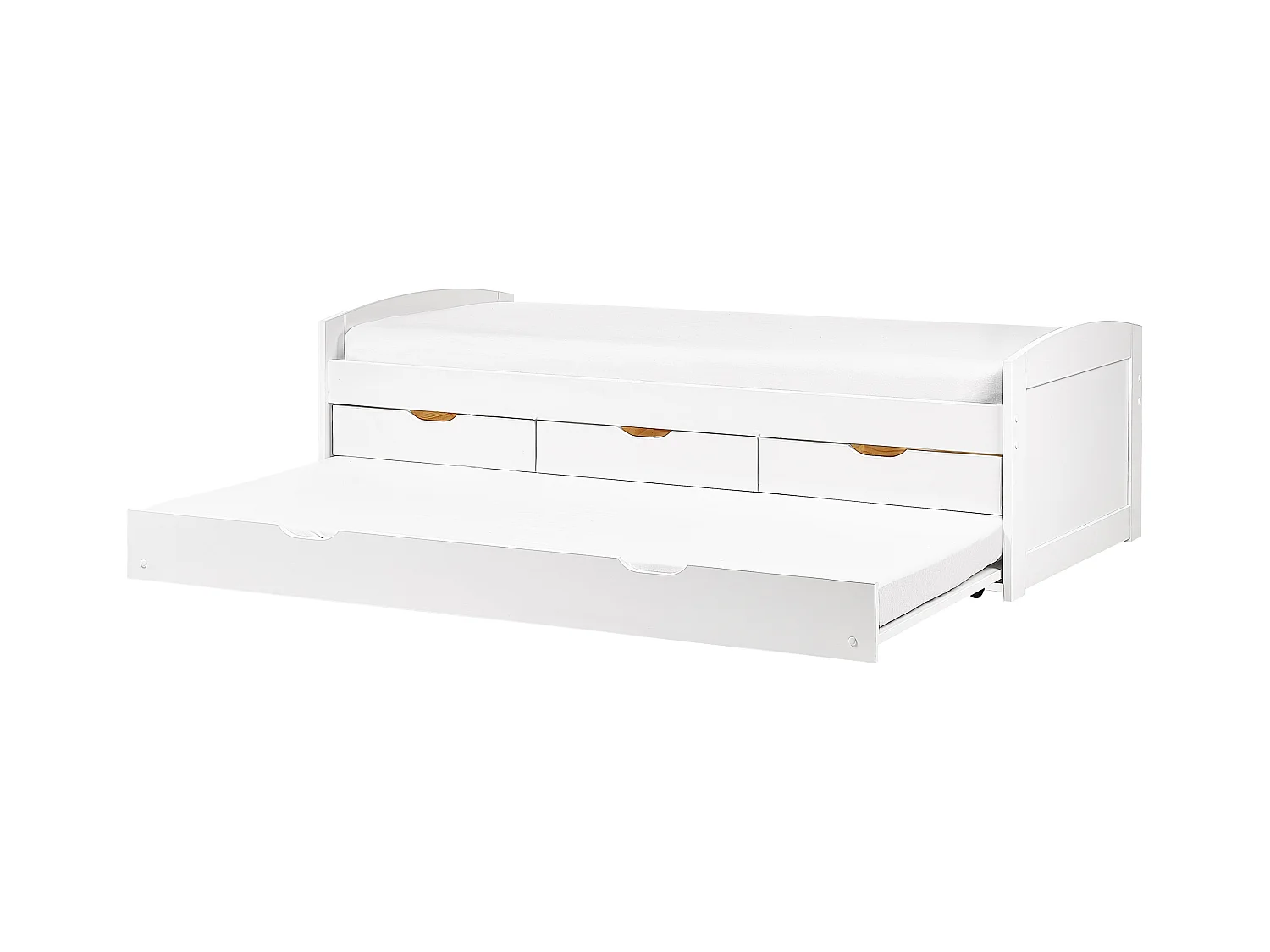 Lit gigogne Bois de pin PETIVILLE 90 x 200 cm Blanc