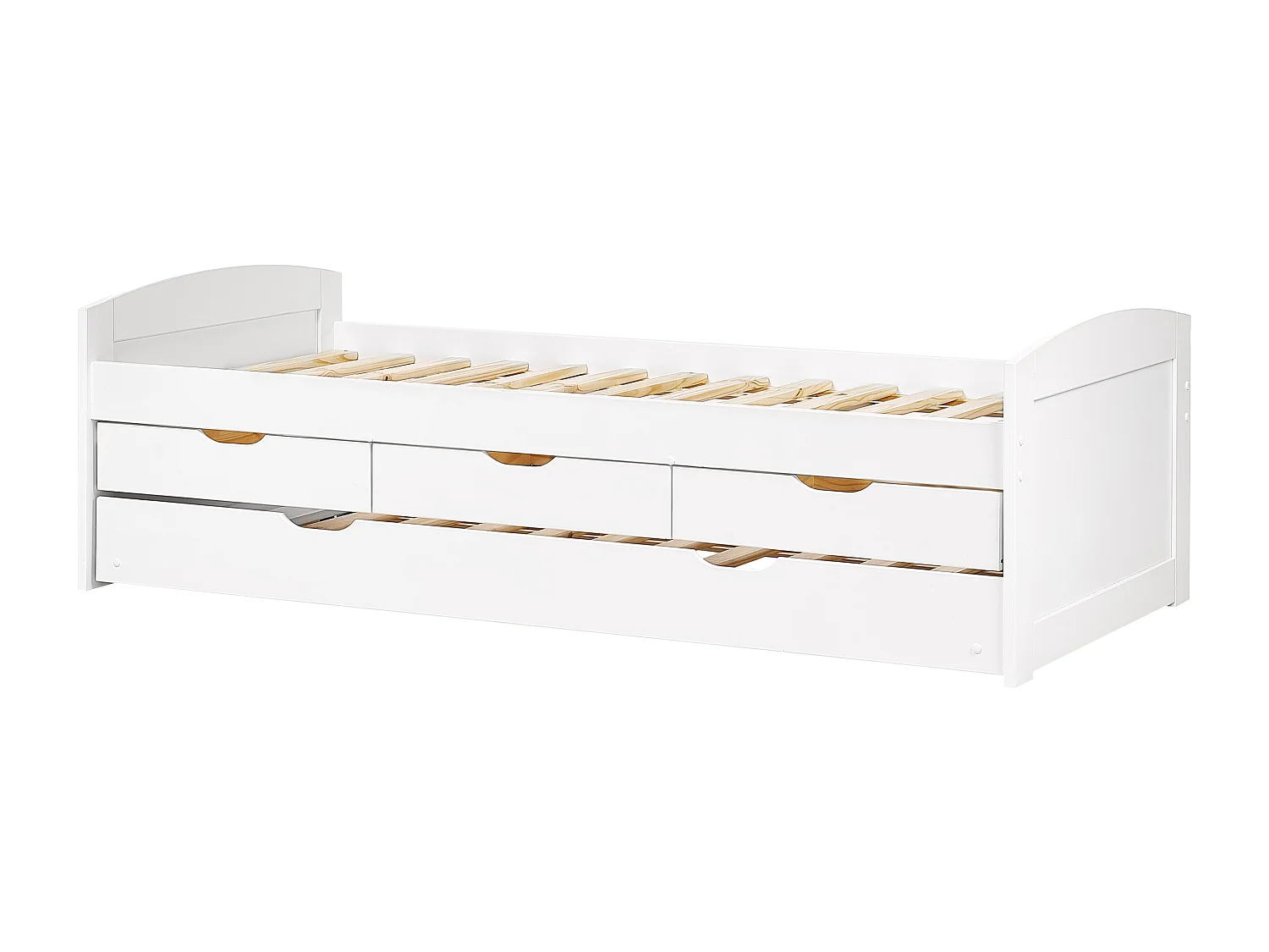 Lit gigogne Bois de pin PETIVILLE 90 x 200 cm Blanc