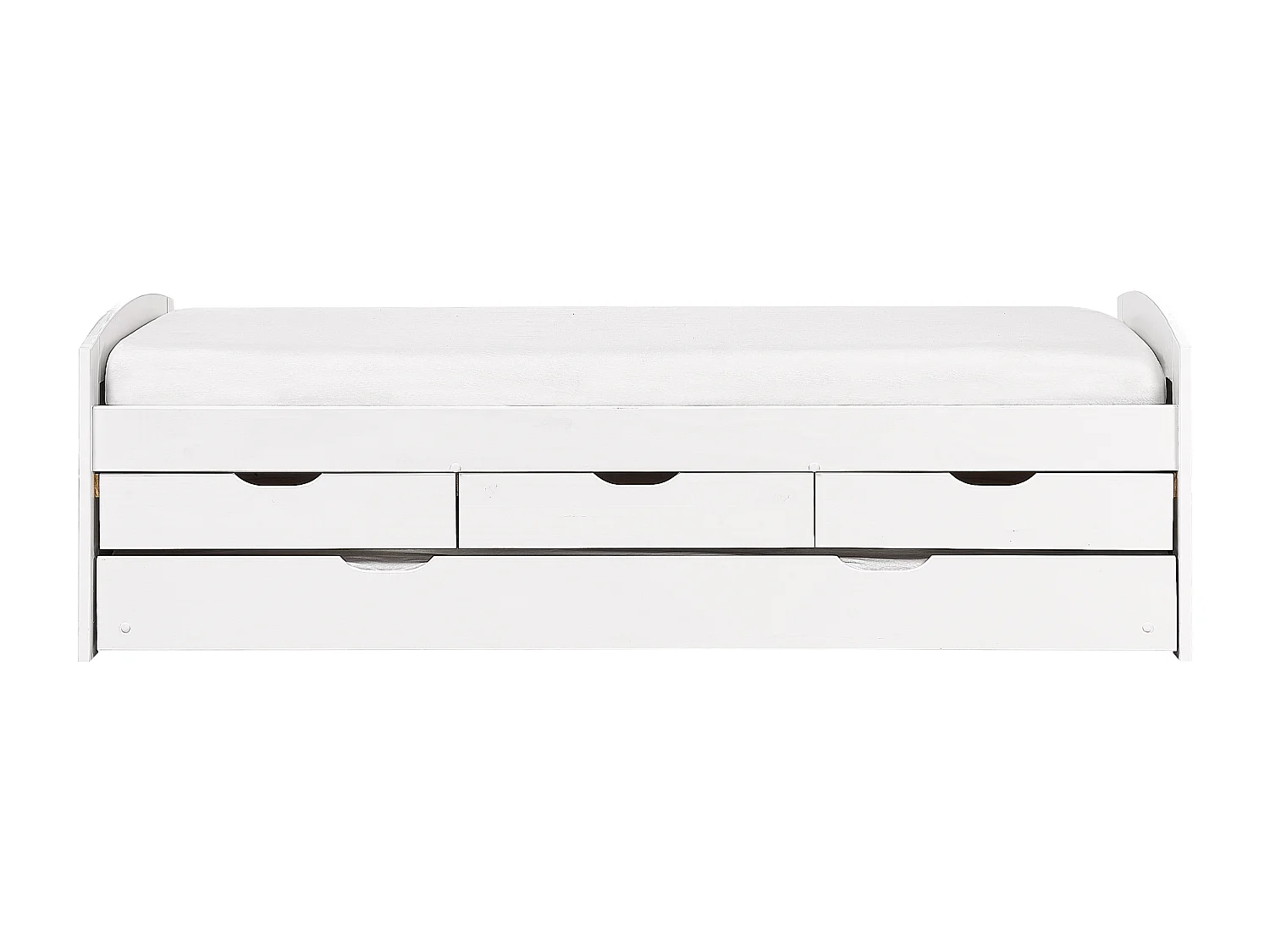 Lit gigogne Bois de pin PETIVILLE 90 x 200 cm Blanc