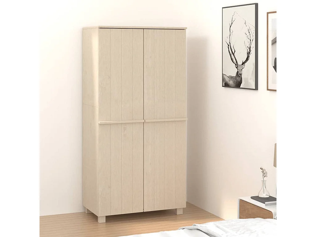 HAMAR Kleiderschrank Honigbraun 89x50x180 cm Massives Kiefernholz