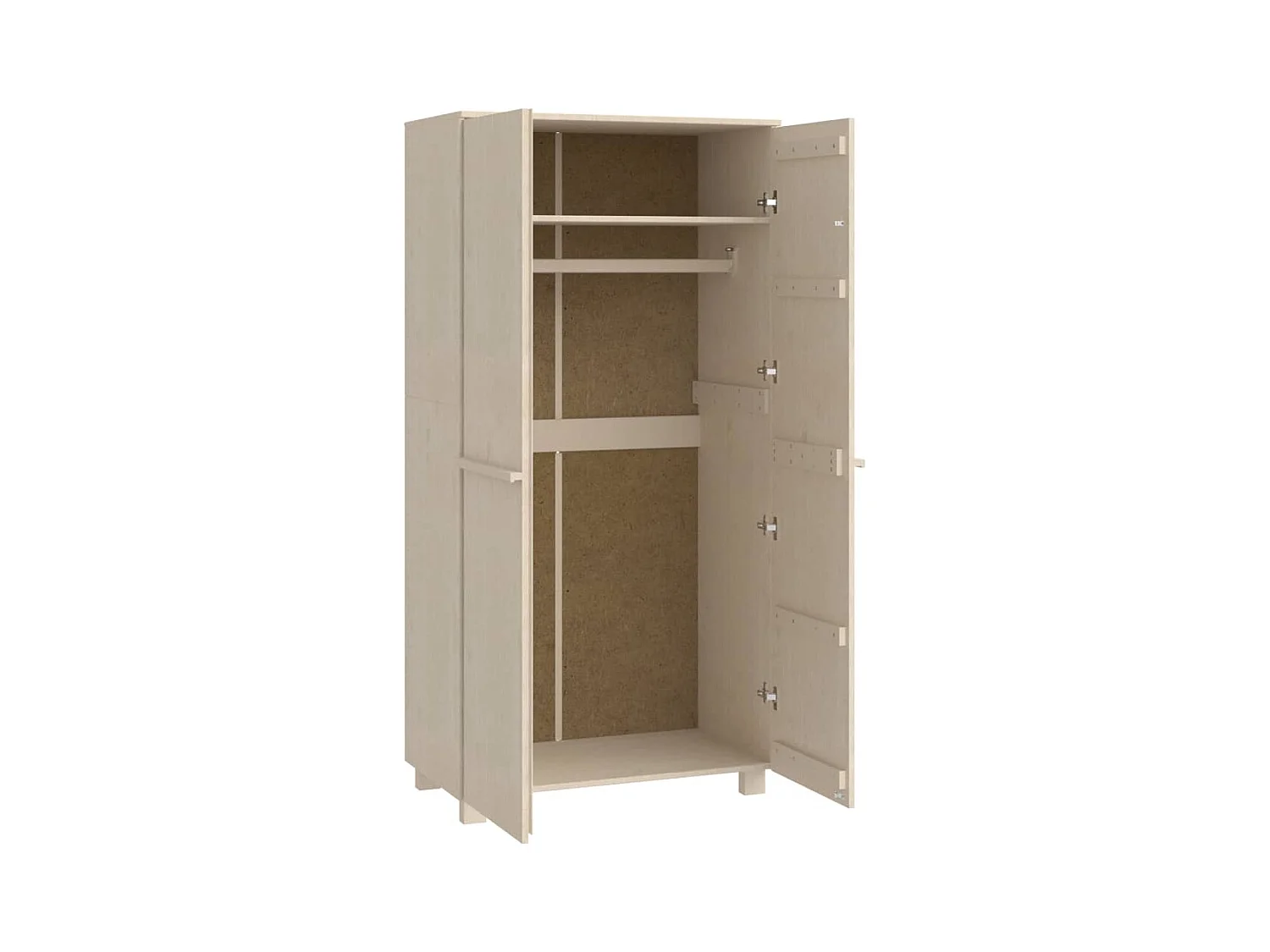 Garde-robe HAMAR Marron miel 89x50x180 cm Bois massif de pin