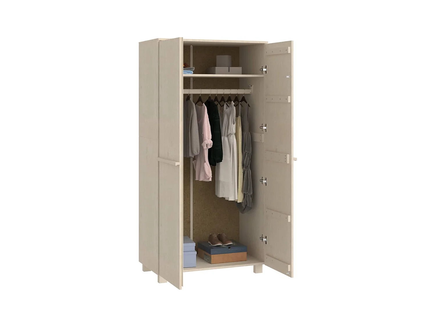 Garde-robe HAMAR Marron miel 89x50x180 cm Bois massif de pin