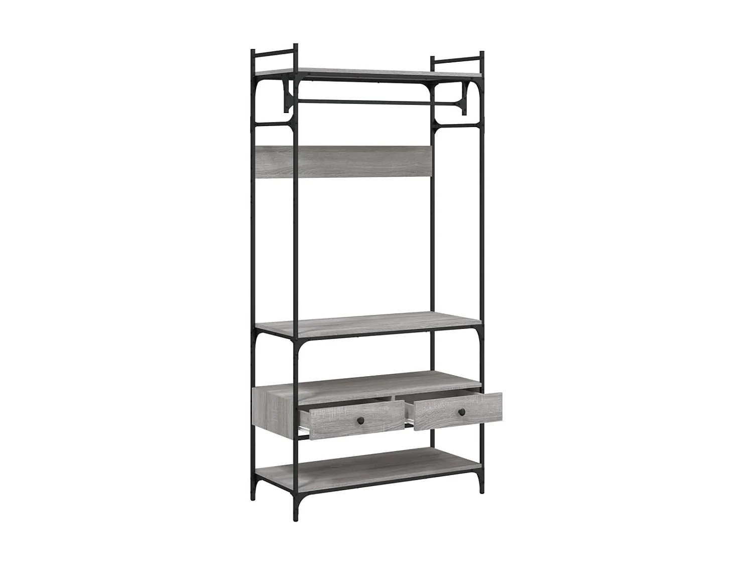 Cassettiera Sonoma grigia 89x39x184,5 cm in derivati del legno