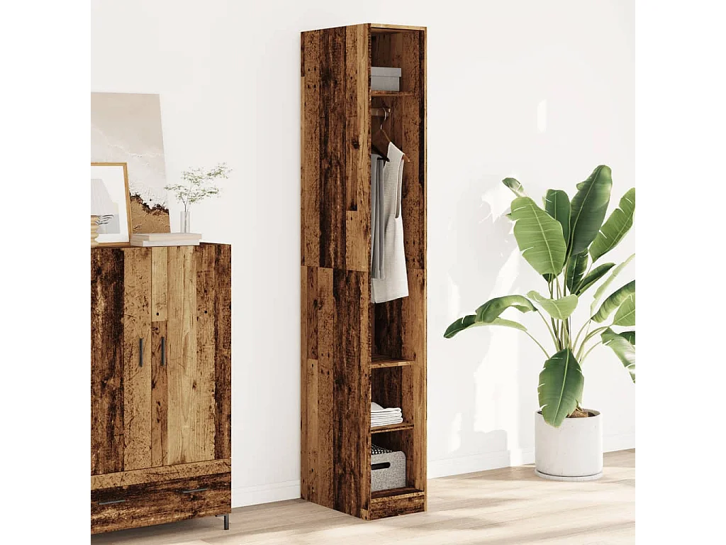 Garde-robe vieux bois 30x50x200 cm bois d'ingénierie