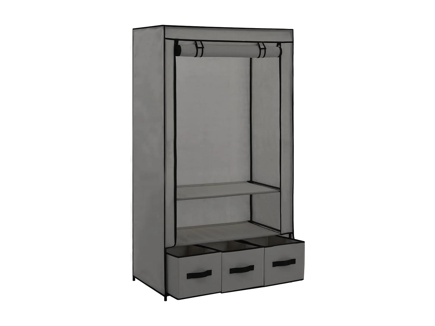 Armadio in tessuto grigio 87 x 49 x 159 cm