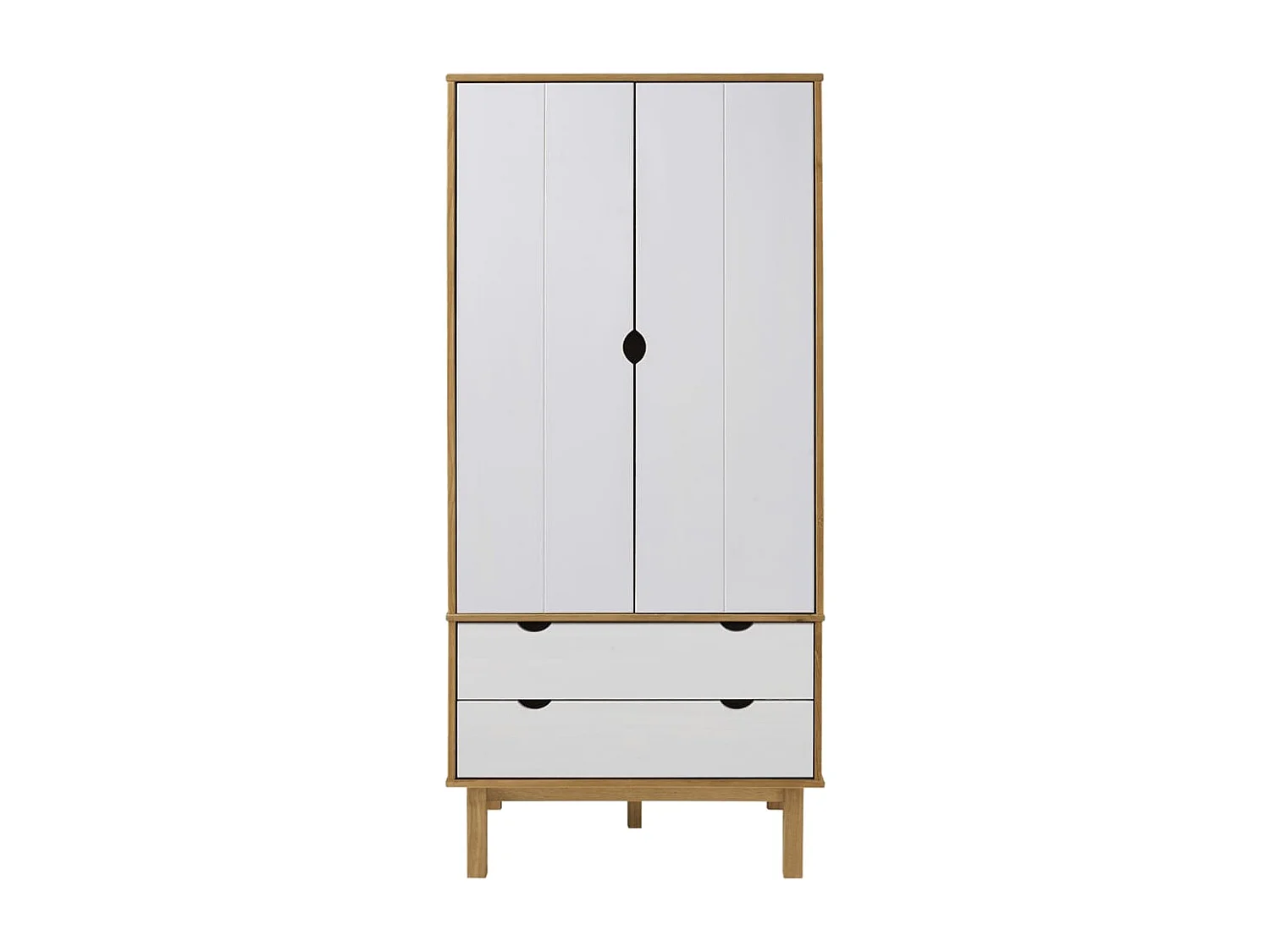 Garde-robe OTTA Marron et blanc 76,5x53x172 cm Bois massif pin