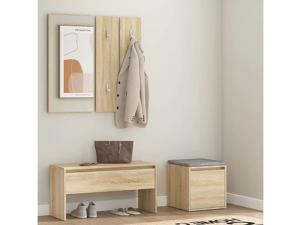 Halmeubelset Sonoma eiken parket