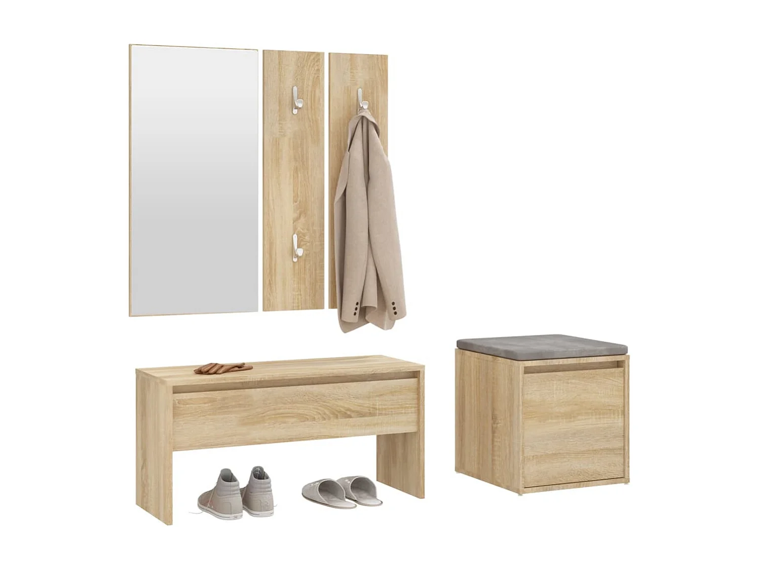 Halmeubelset Sonoma eiken parket