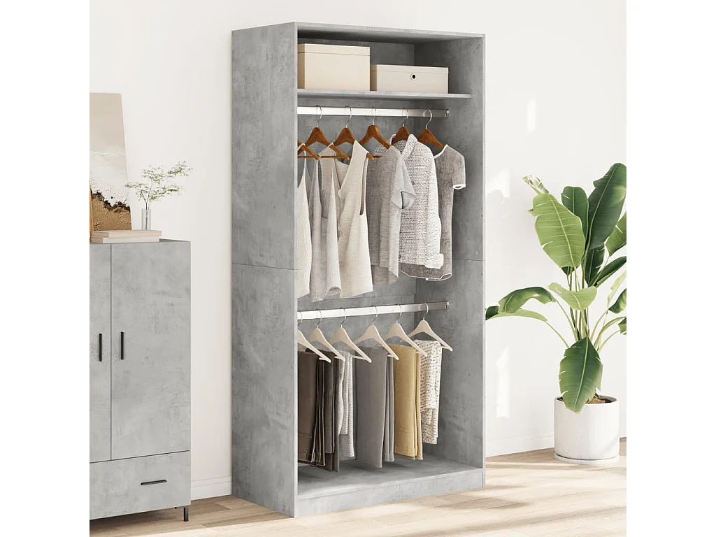 Garde-robe Gris béton 100x50x200 cm Aggloméré