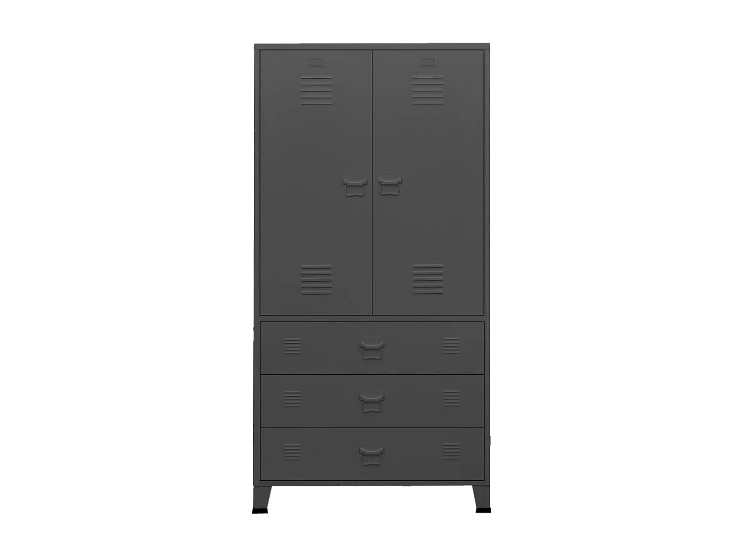 Garde-robe industrielle Anthracite 90x50x180 cm Métal