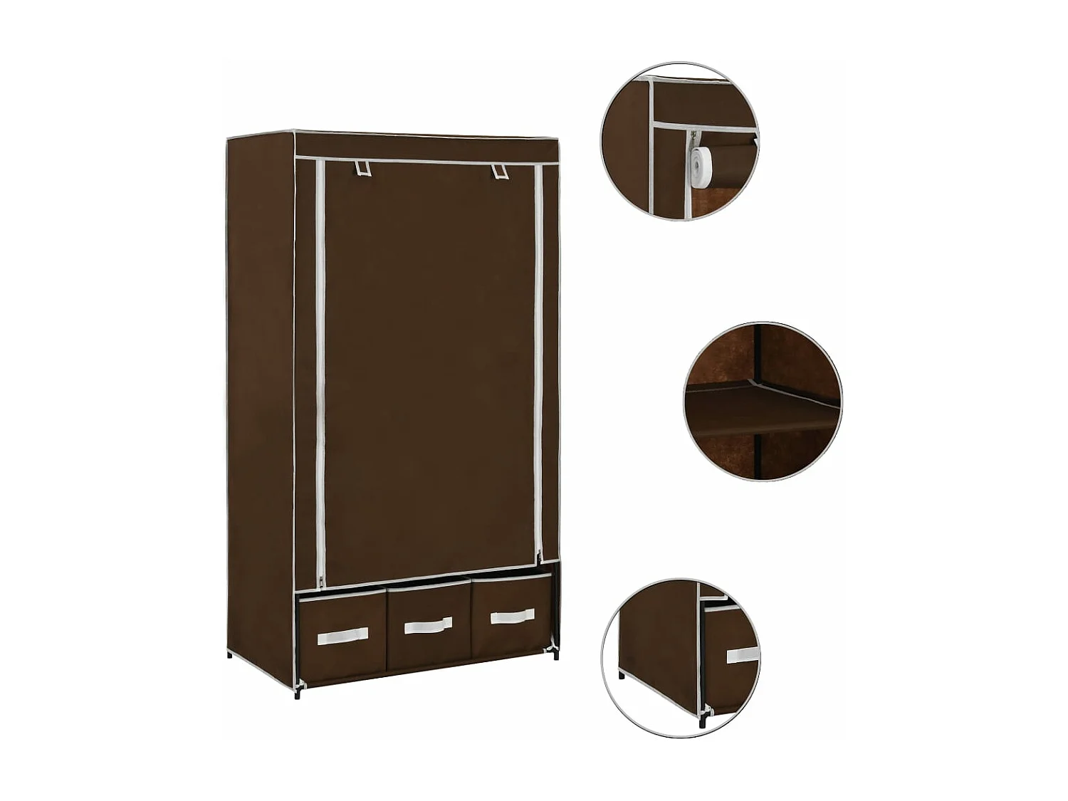 Garde-robe Marron 87x49x159 cm Tissu