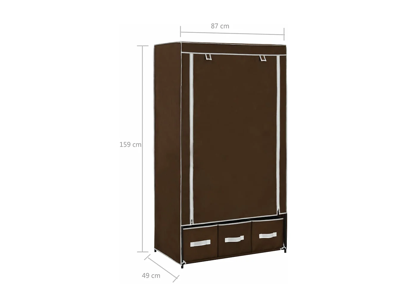 Garde-robe Marron 87x49x159 cm Tissu
