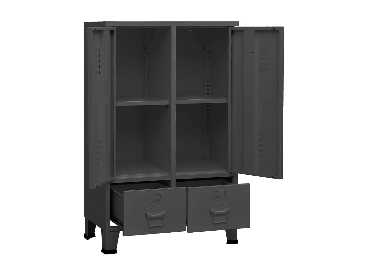 Industrieller Kleiderschrank Anthrazit 67x35x107 cm Stahl