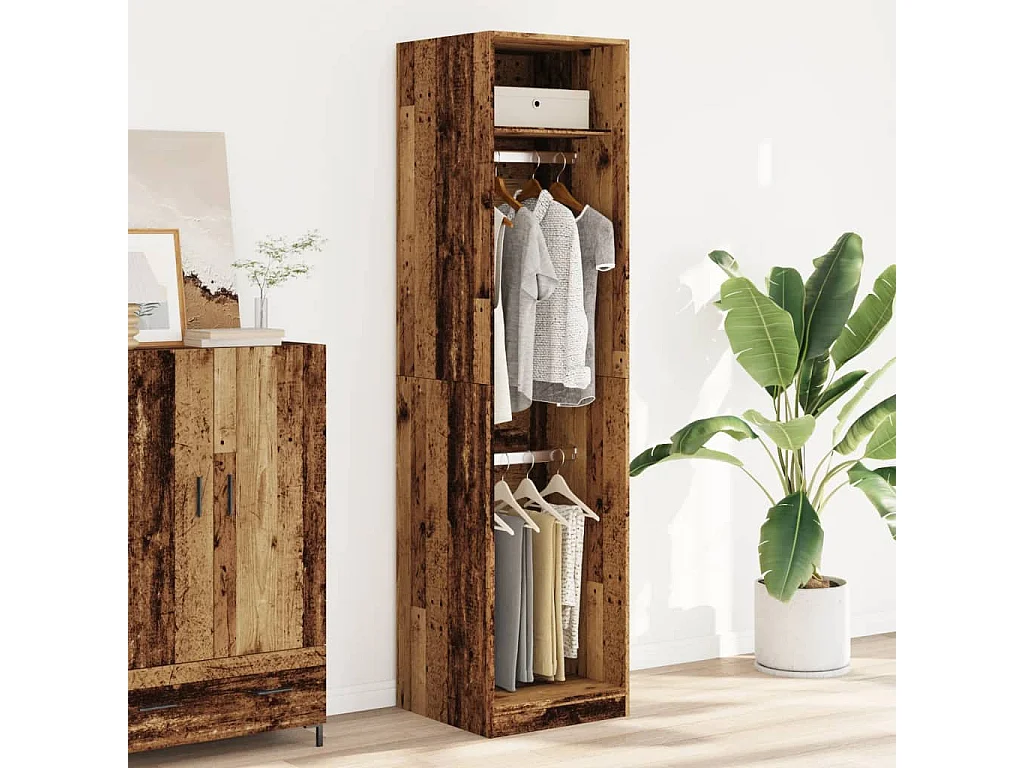 Garde-robe vieux bois 50x50x200 cm bois d'ingénierie