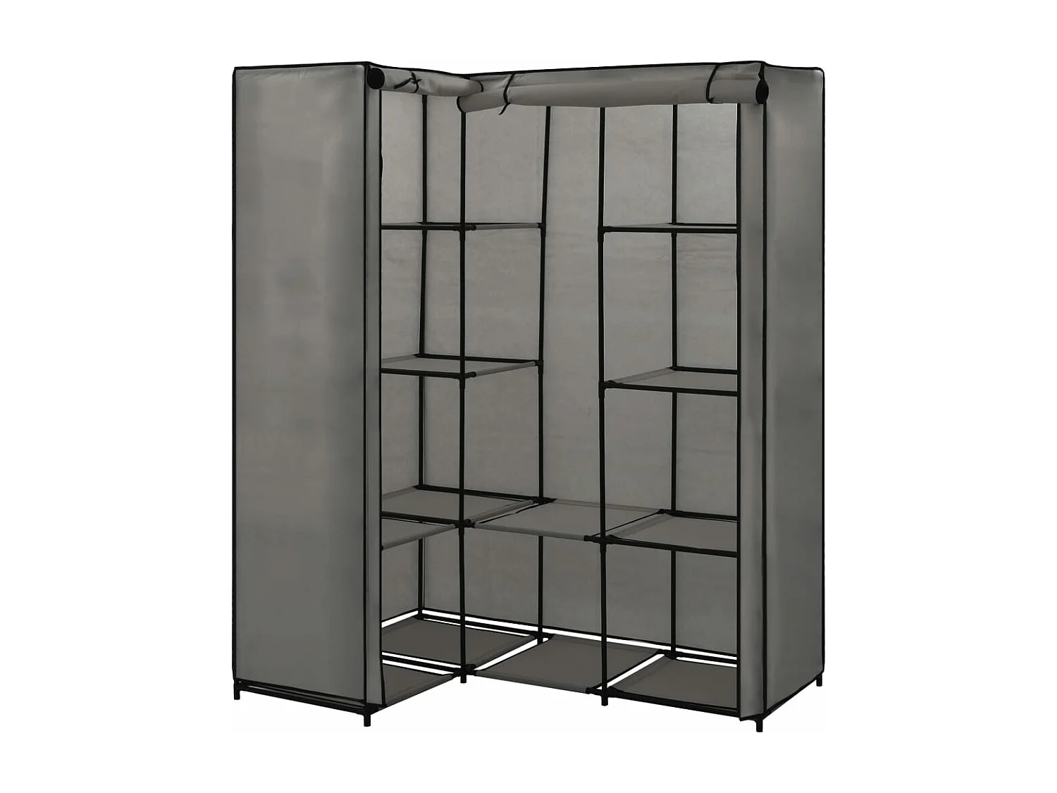 Garde-robe d'angle Gris 130 x 87 x 169 cm