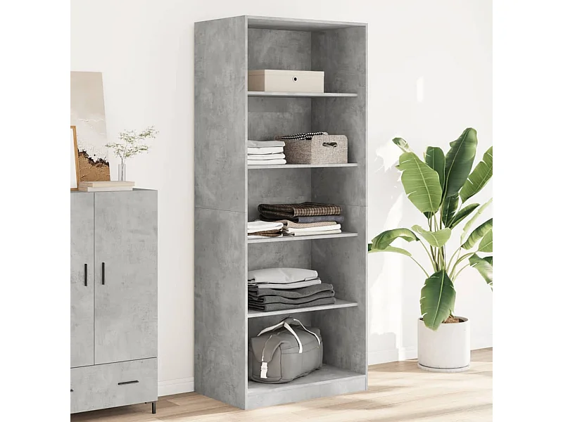 Garde-robe gris béton 80x50x200 cm bois d'ingénierie