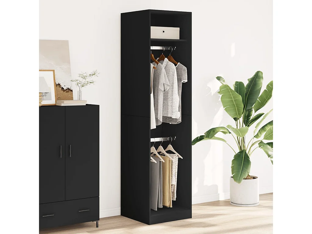 Armario Negro 50 x 50 x 200 cm Madera contrachapada