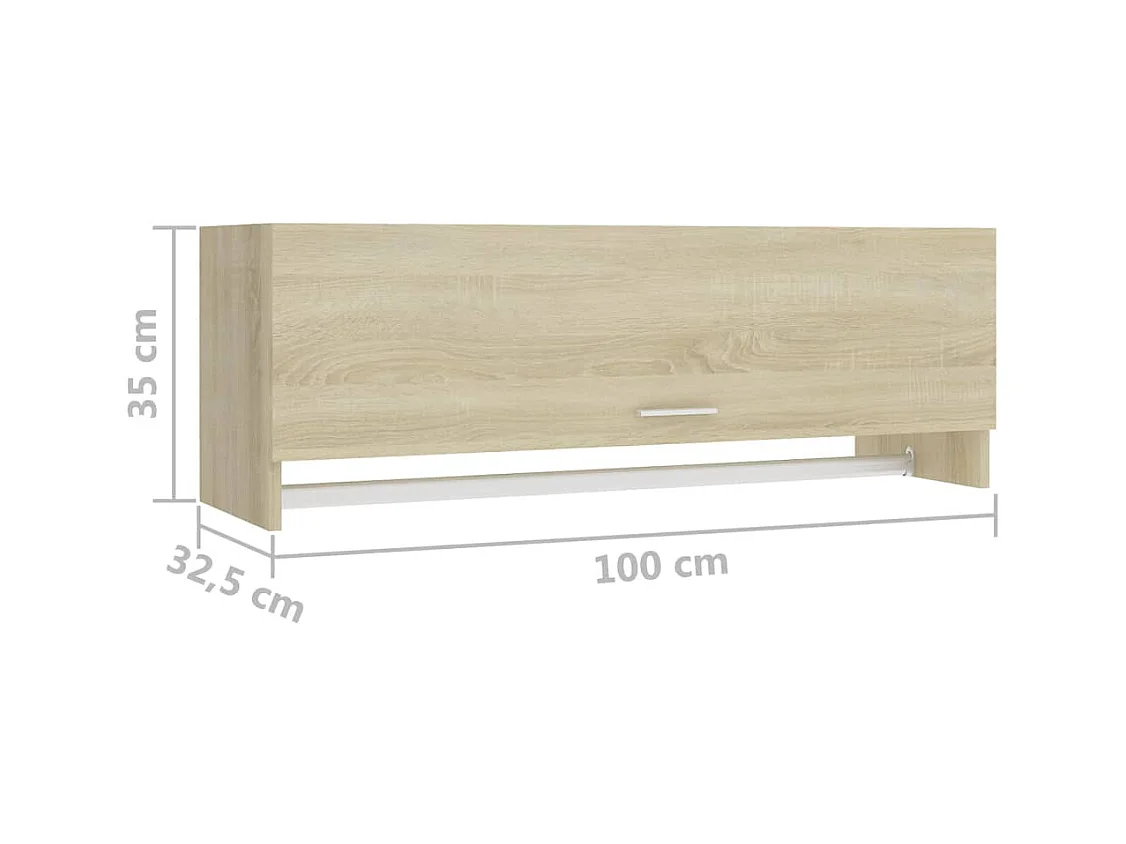 Kleiderschrank aus Sonoma-Eiche, 100 x 32,5 x 35 cm, Holzwerkstoff