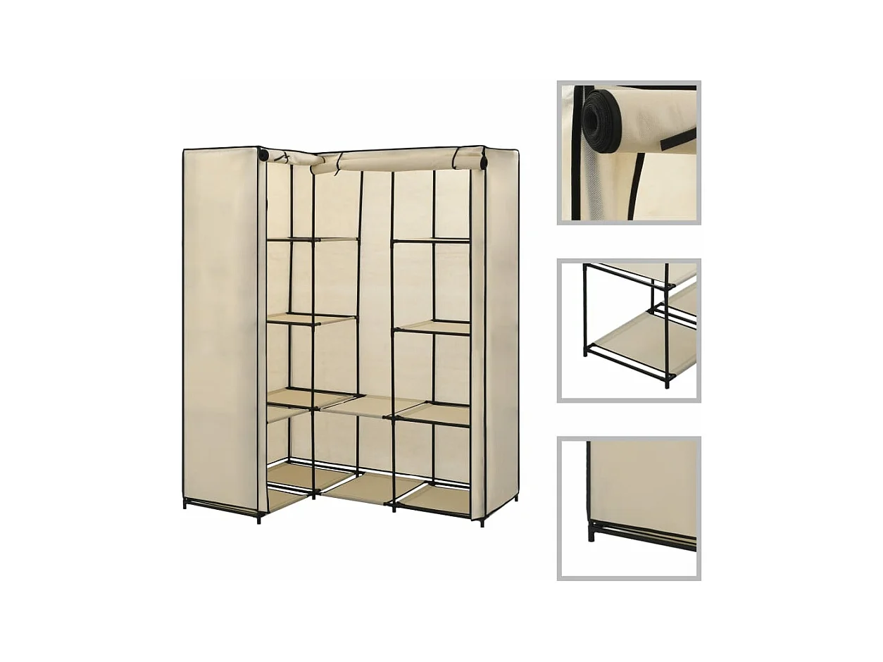 Garde-robe d'angle Crème 130 x 87 x 169 cm