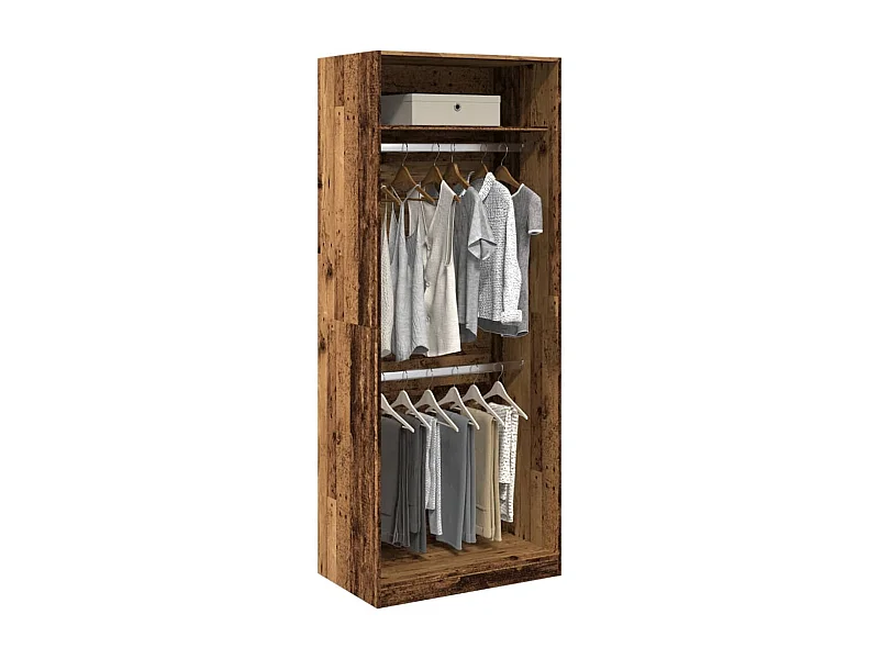 Garde-robe vieux bois 80x50x200 cm bois d'ingénierie