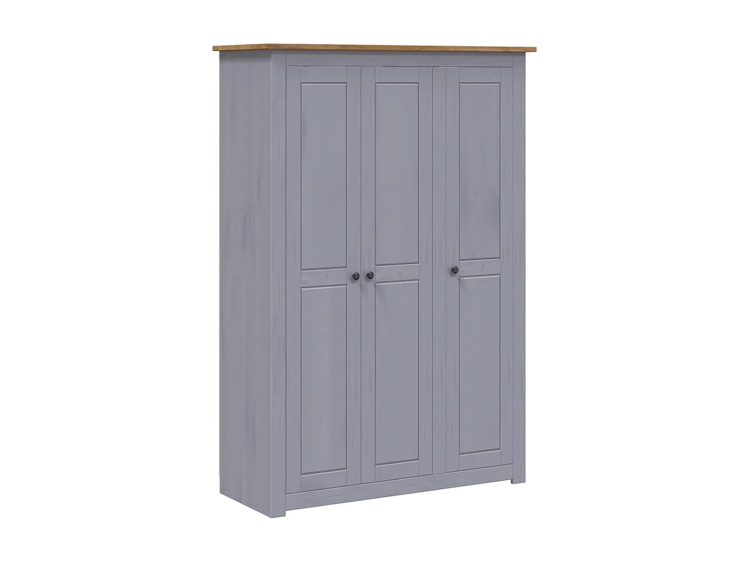 Kleiderschrank 3 Türen Grau 118x50x171,5 cm Kiefer Panama Sortiment