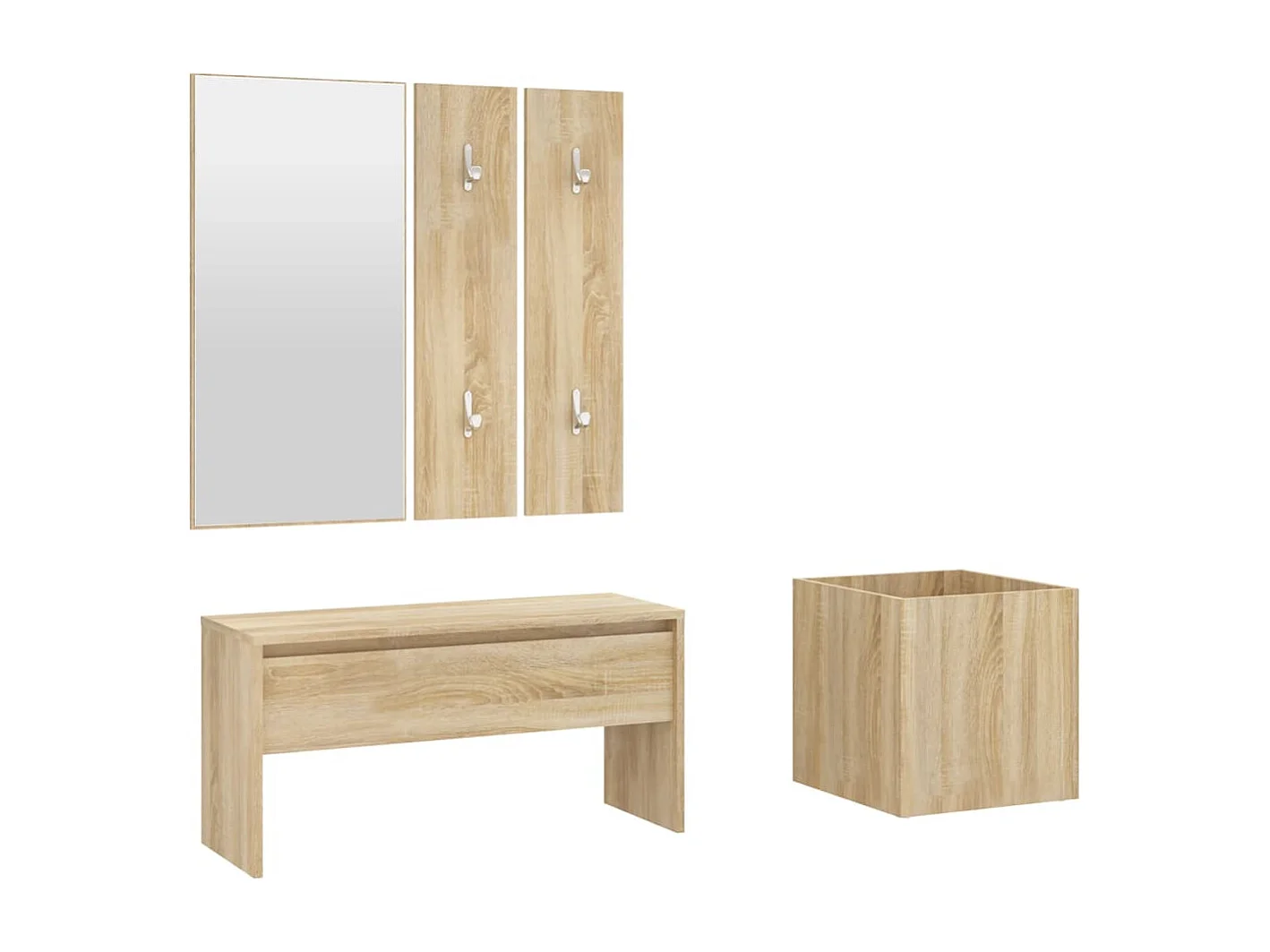 Conjunto de muebles de entrada de madera de ingeniería de roble Sonoma