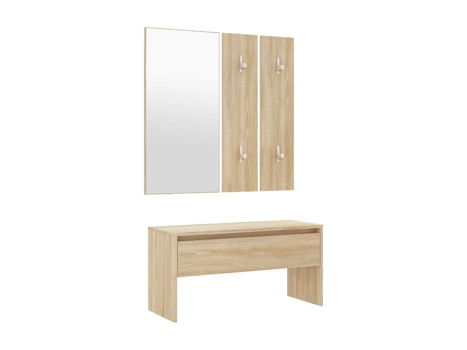 Conjunto de muebles de entrada de madera de ingeniería de roble Sonoma