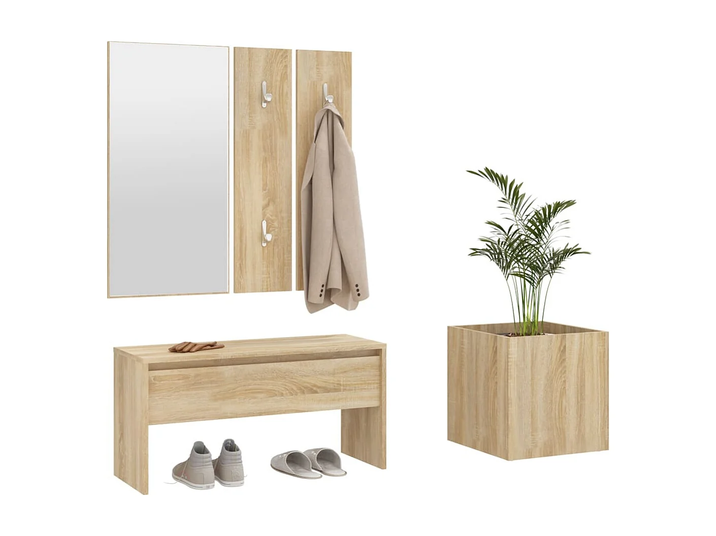 Flurmöbel-Set aus Sonoma-Eiche, Holzwerkstoff