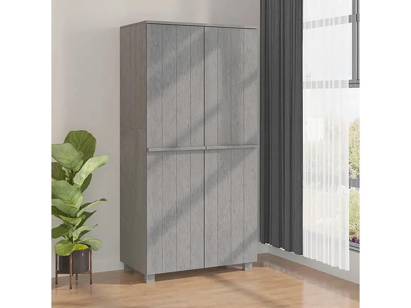 Armadio HAMAR Grigio chiaro 89x50x180 cm Legno di pino massiccio