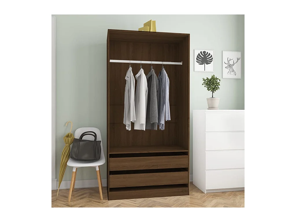Kledingkast Bruin eiken 100x50x200 cm Bewerkt hout
