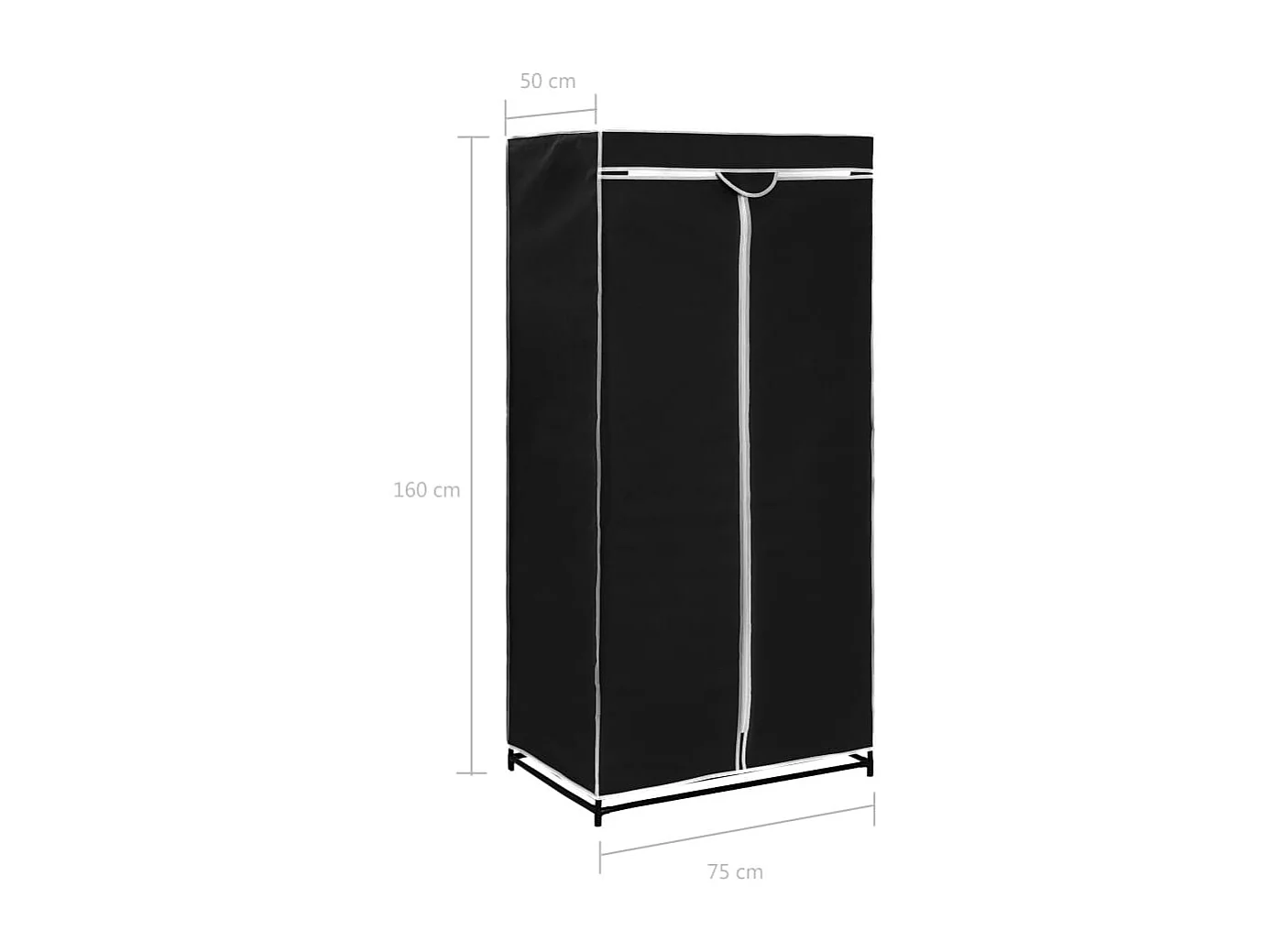 Armadio Nero 75x50x160 cm