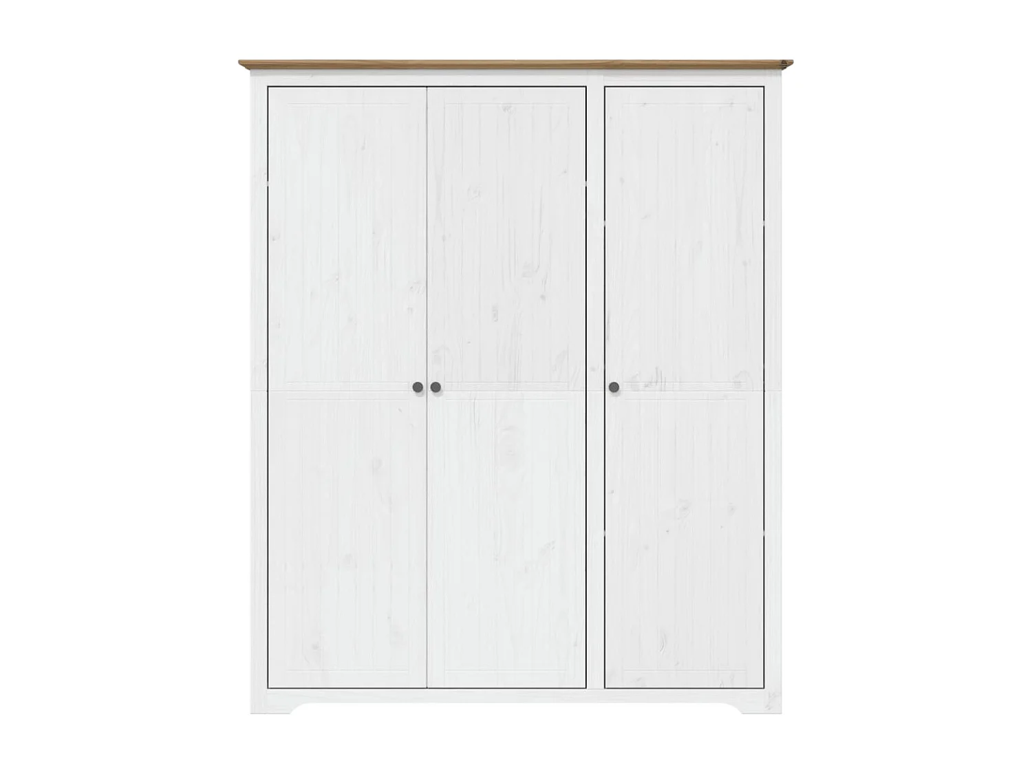 Garde-robe BODO blanc marron 146x53,5x173 cm bois massif de pin