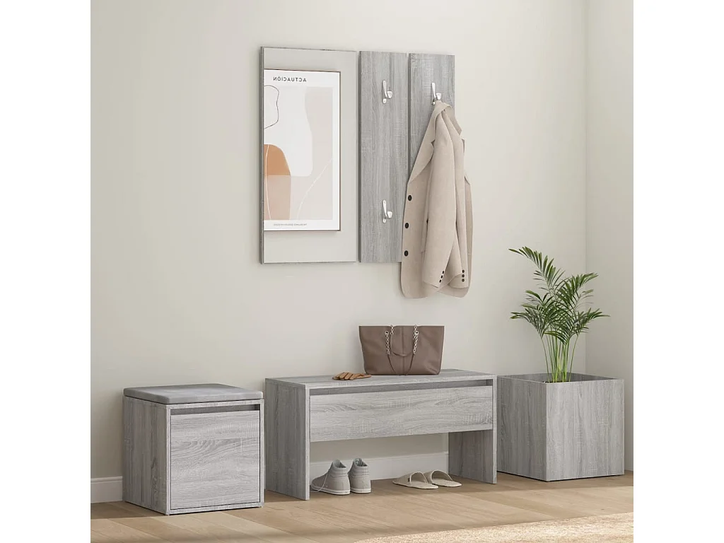 Sonoma Graues Flurmöbel-Set aus Holzwerkstoff