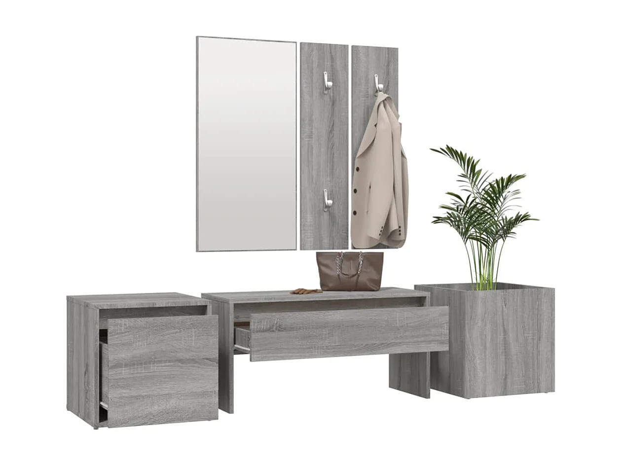 Ensemble de meubles de couloir Sonoma gris Bois d'ingénierie