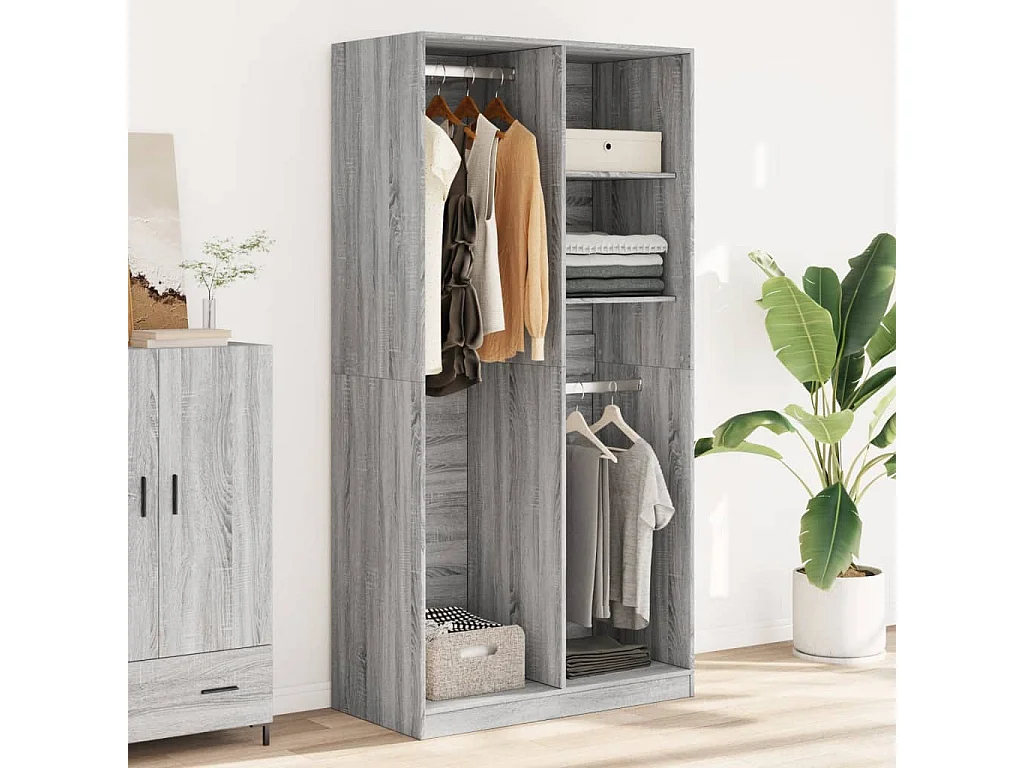 Garde-robe sonoma gris 100x50x200 cm bois d'ingénierie