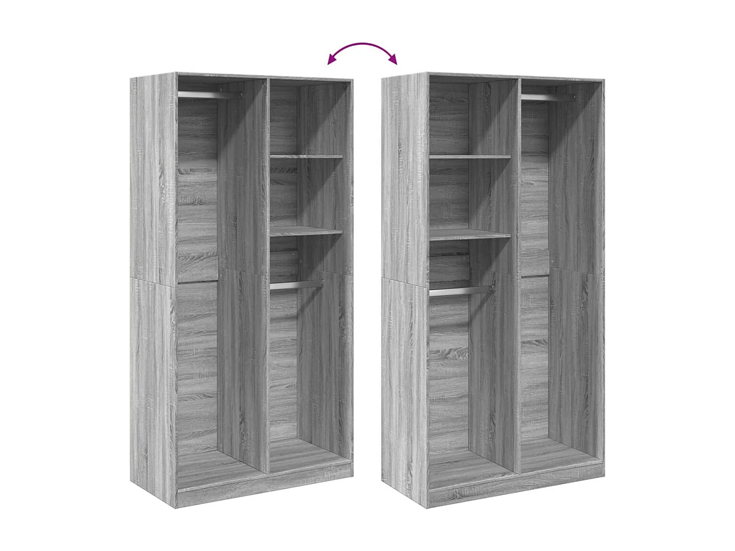 Armadio Sonoma grigio 100x50x200 cm in derivati del legno