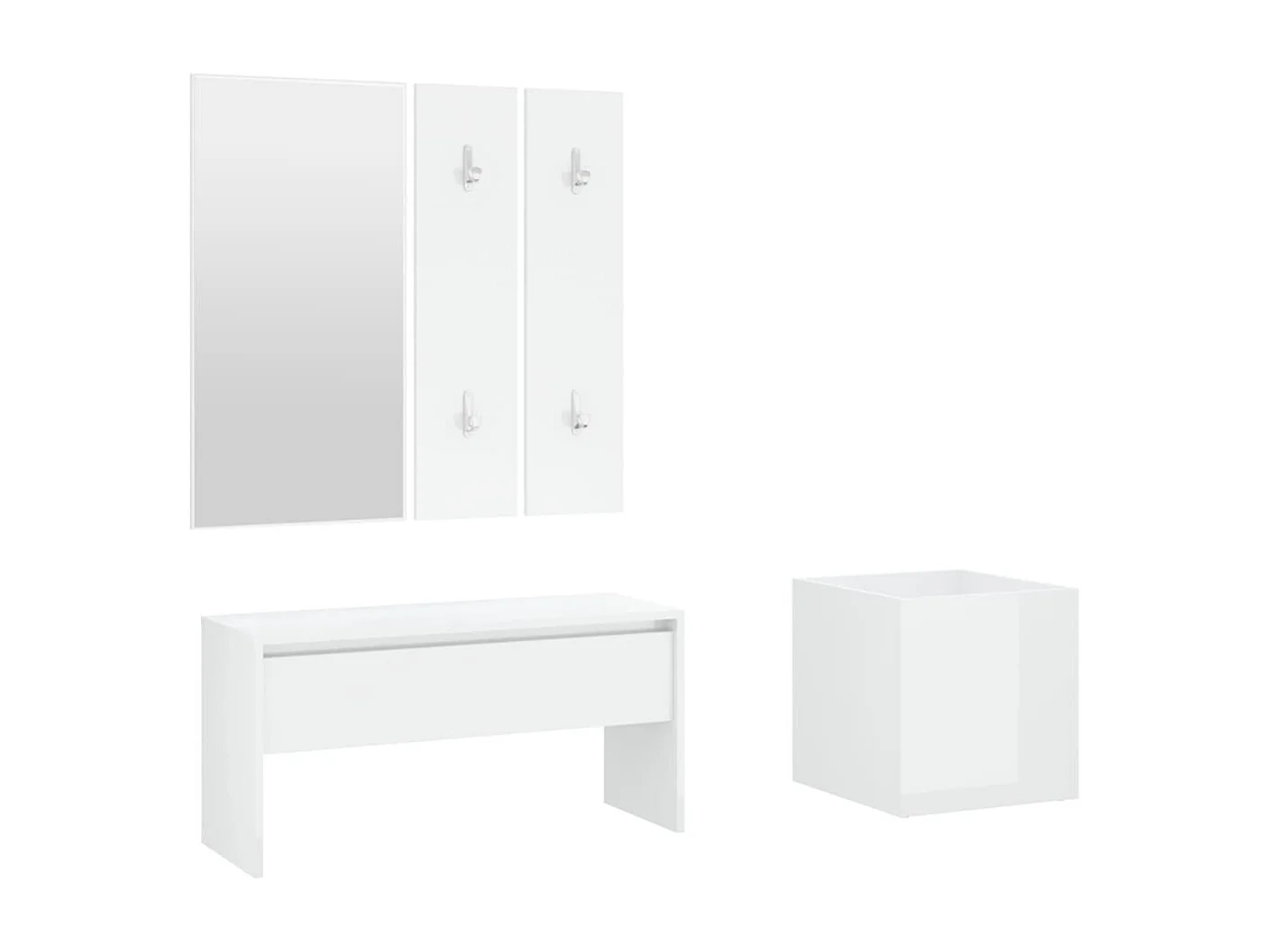 Ensemble de meubles de couloir Blanc brillant Bois d'ingénierie