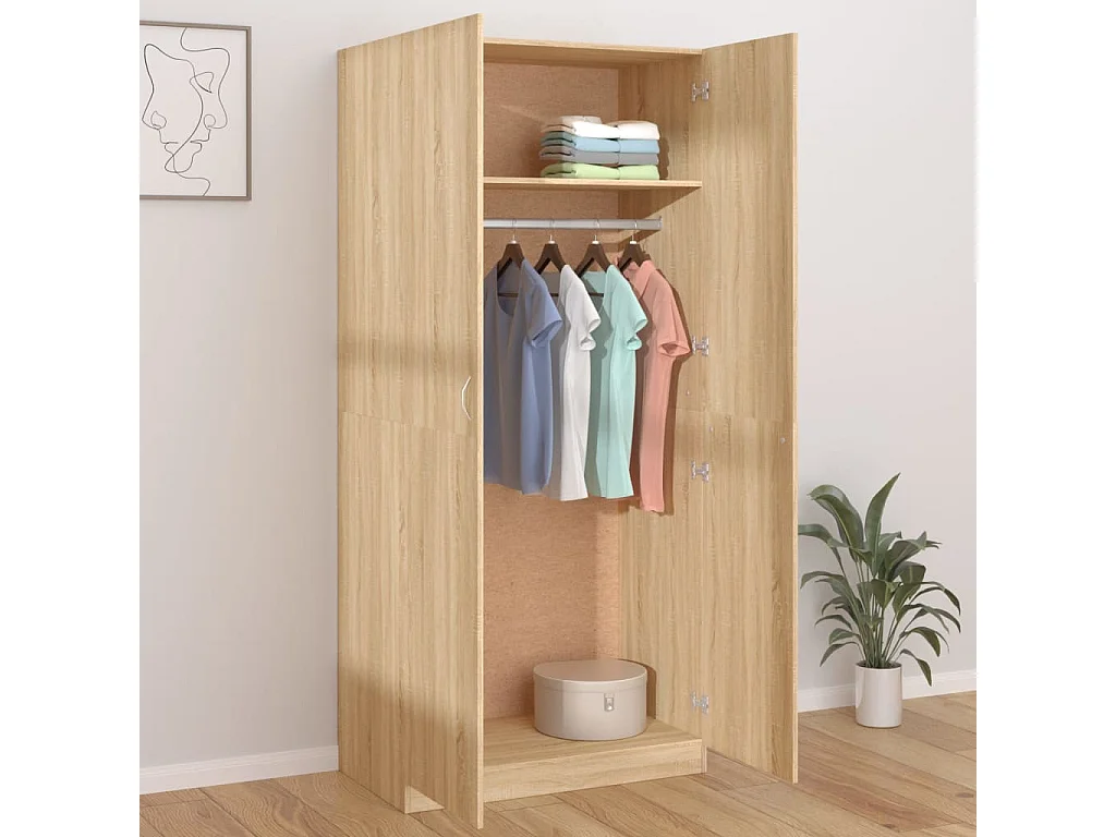Garde-robe Chêne sonoma 90x52x200 cm Bois d’ingénierie