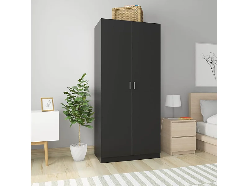 Armadio Nero 90x52x200 cm MDF