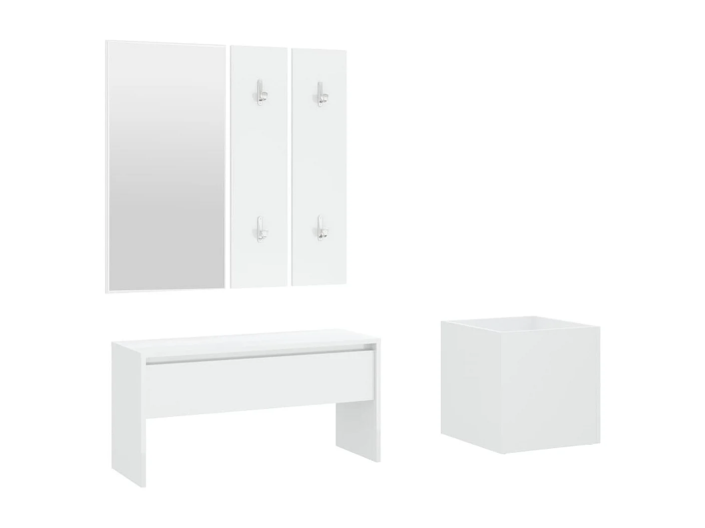 Set di mobili da ingresso in legno composito bianco