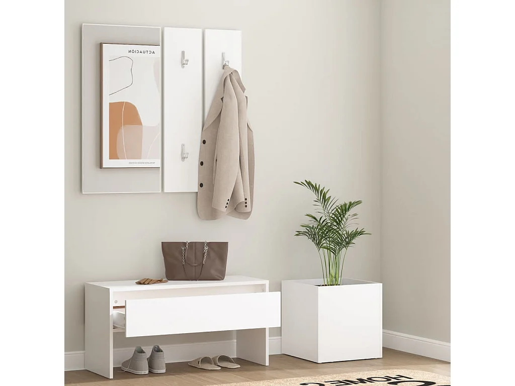 Ensemble de meubles de couloir Blanc Bois d'ingénierie