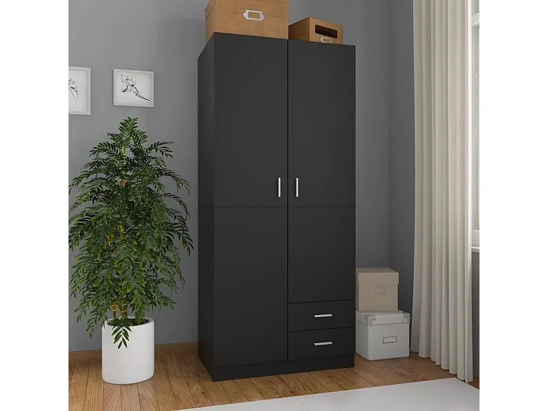 Armário Preto 80x52x180 cm Aglomerado