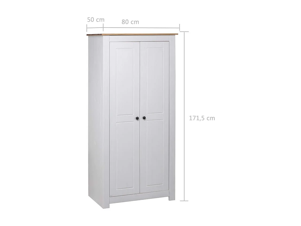 Garde-robe Blanc 80x50x171,5 cm Pin massif Assortiment Panama
