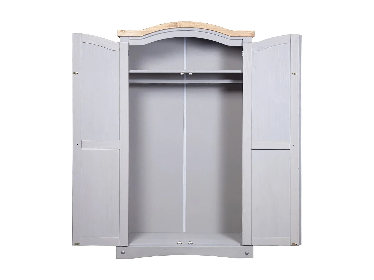 Garde-robe avec 2 portes Gamme Corona pin mexicain Gris