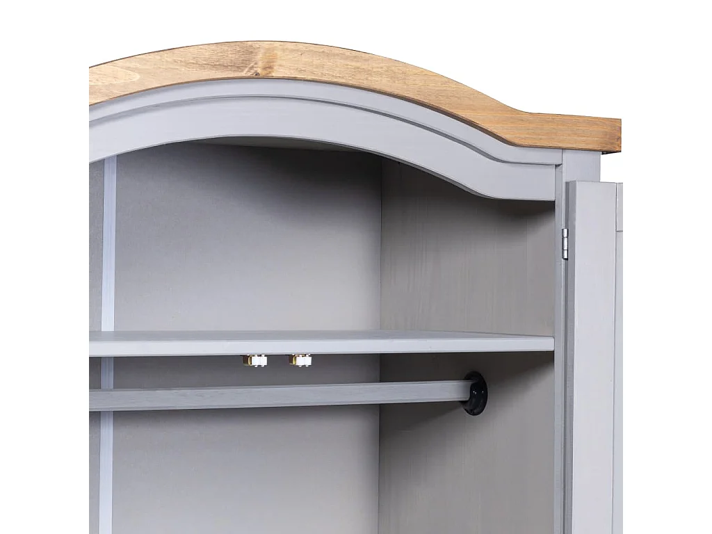 Garde-robe avec 2 portes Gamme Corona pin mexicain Gris