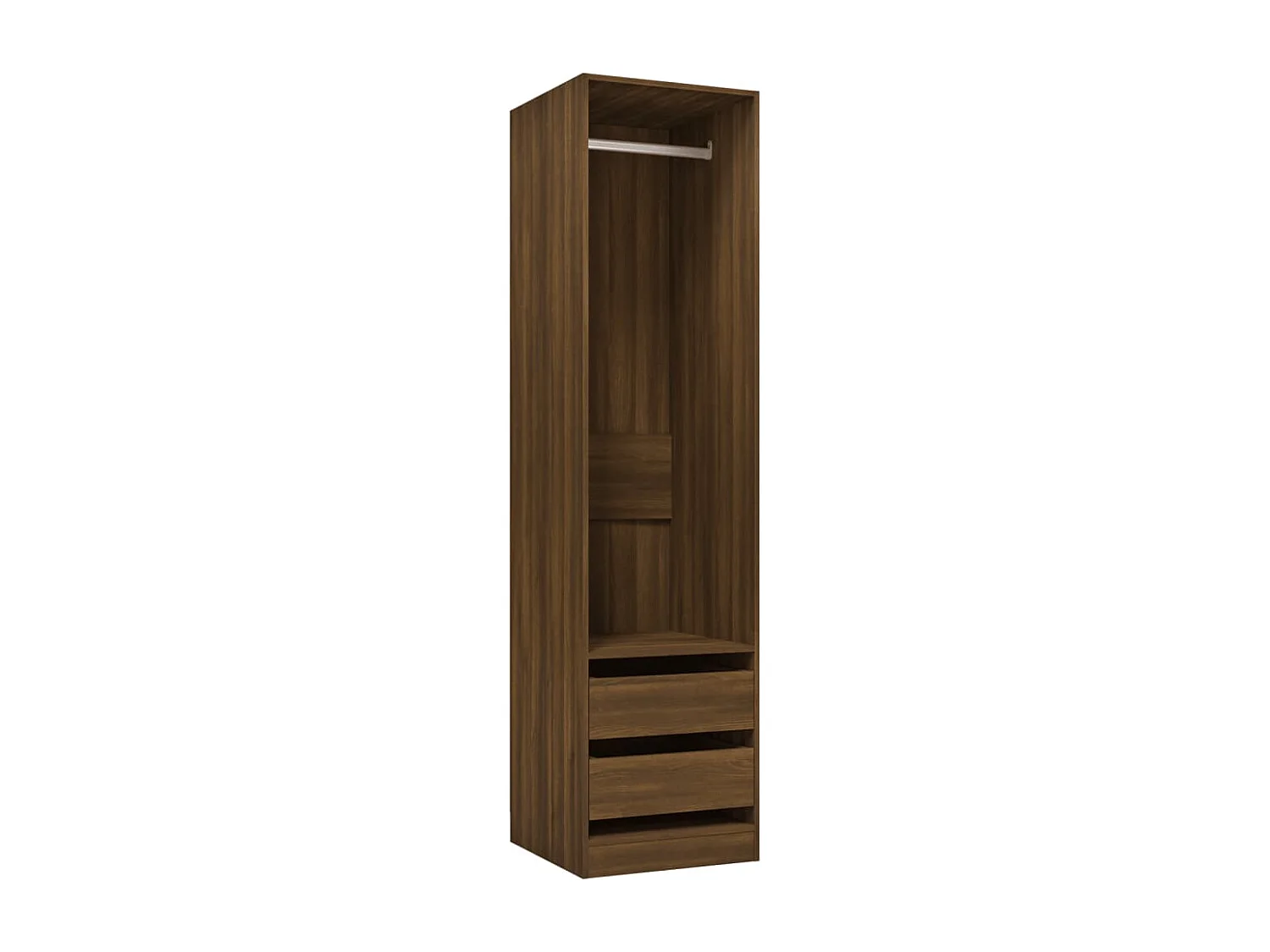 Kleiderschrank mit Schubladen, braune Eiche, 50 x 50 x 200 cm, Holzwerkstoff
