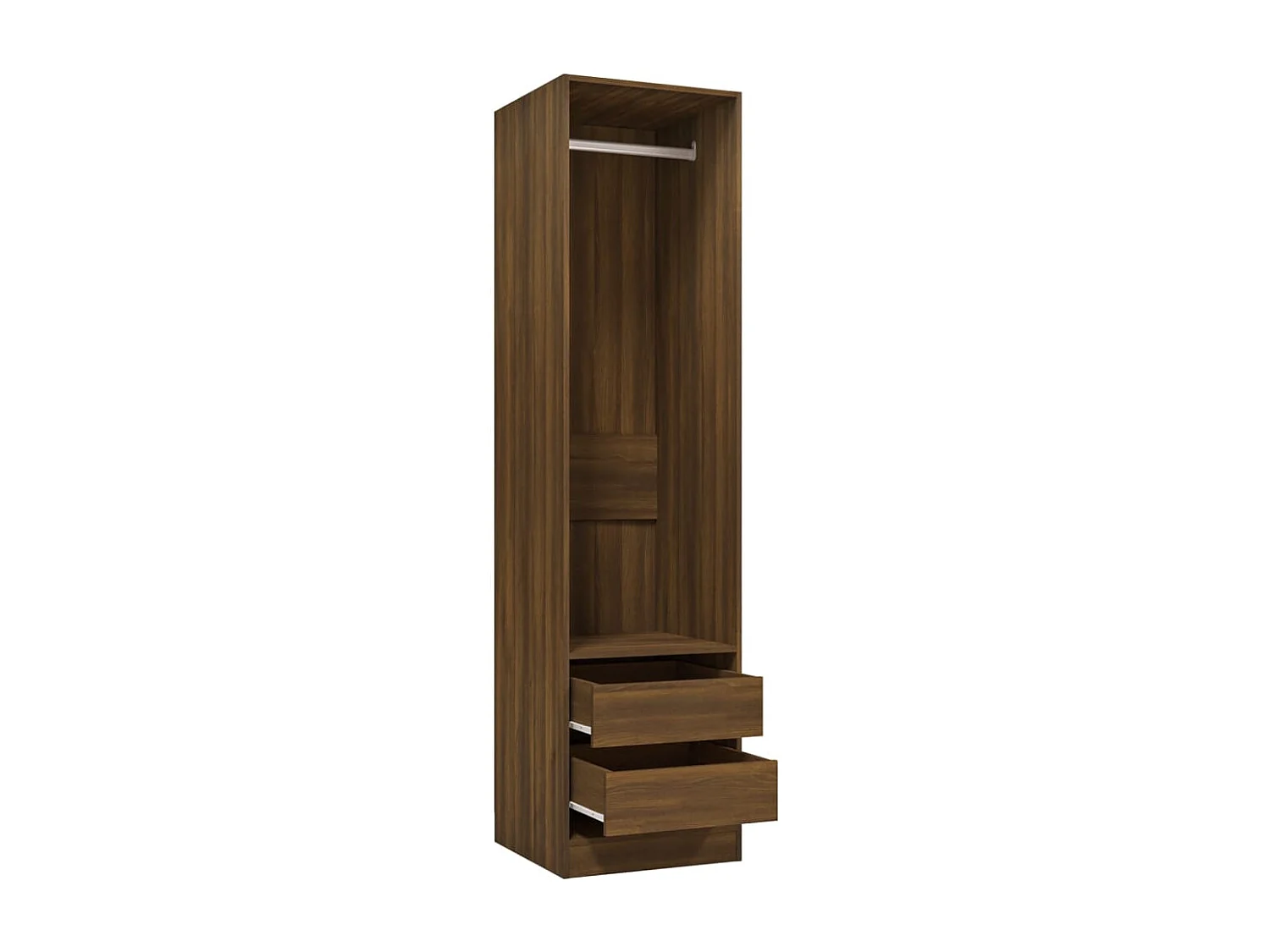 Kleiderschrank mit Schubladen, braune Eiche, 50 x 50 x 200 cm, Holzwerkstoff