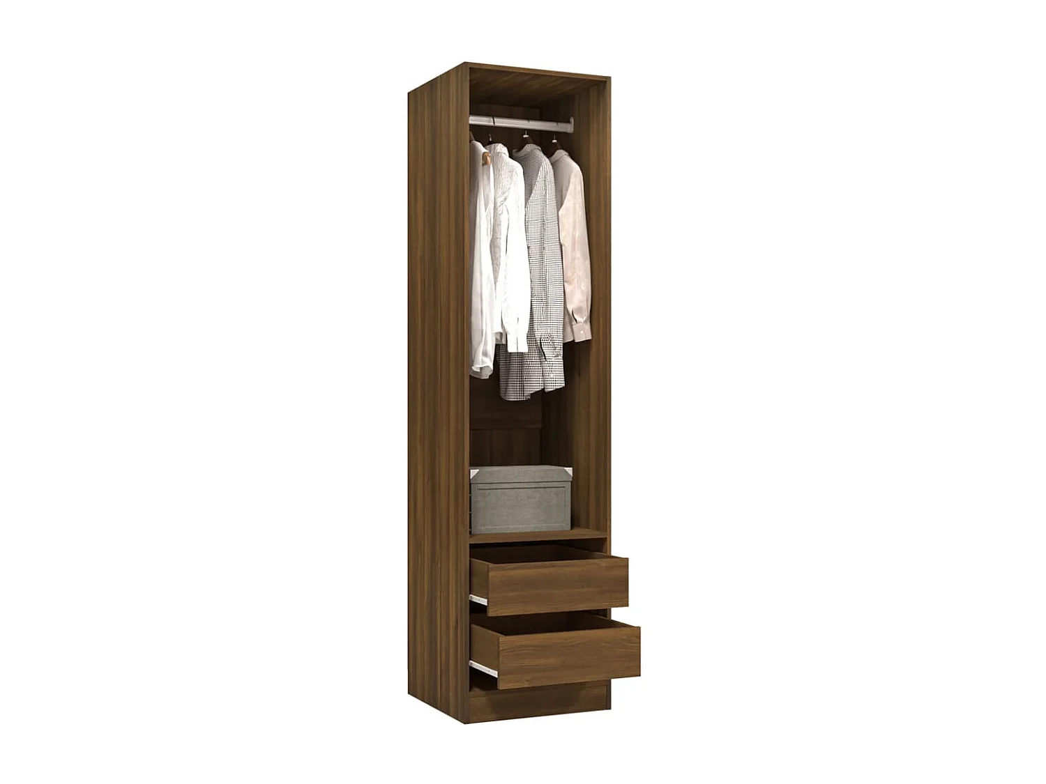 Kleiderschrank mit Schubladen, braune Eiche, 50 x 50 x 200 cm, Holzwerkstoff